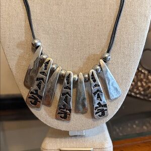 Chico's Silver and Black Statement Necklace